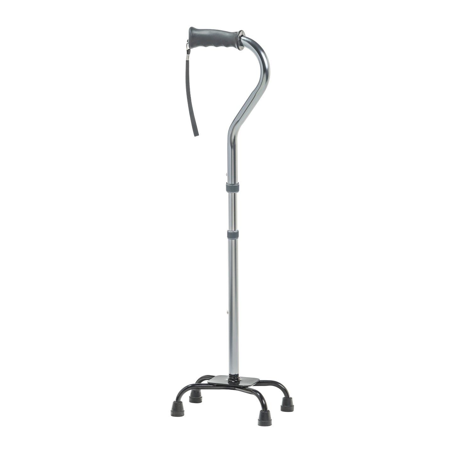 Hugo Folding Quad Cane Small Base Charcoal medical supply