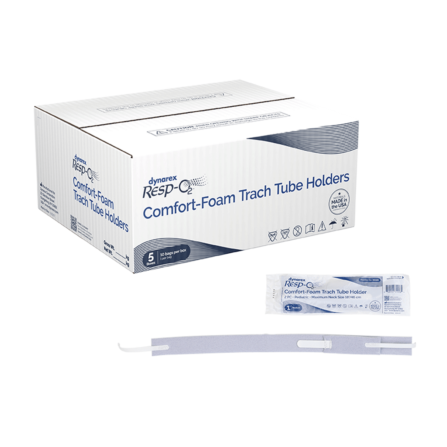 Resp-O2 Comfort-Foam Trach Tube Holder 2-Piece Medium Adolescent Adult medical supply