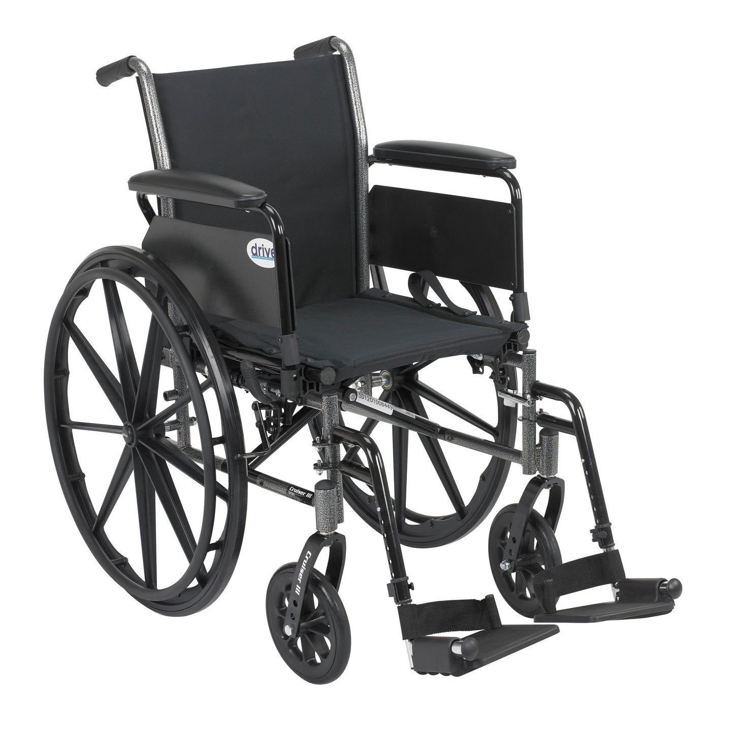 Drive Medical Cruiser III Wheelchair Full Arms Swing Away Footrests 16" Seat medical supply