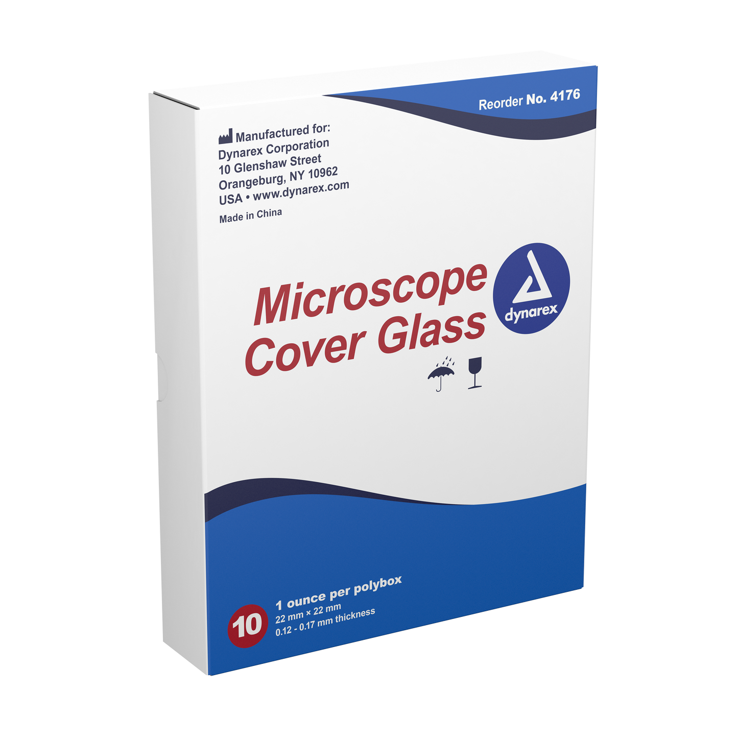 Dynarex Microscope Cover Glass 0.12-0.17 mm 5/10/cs medical supply