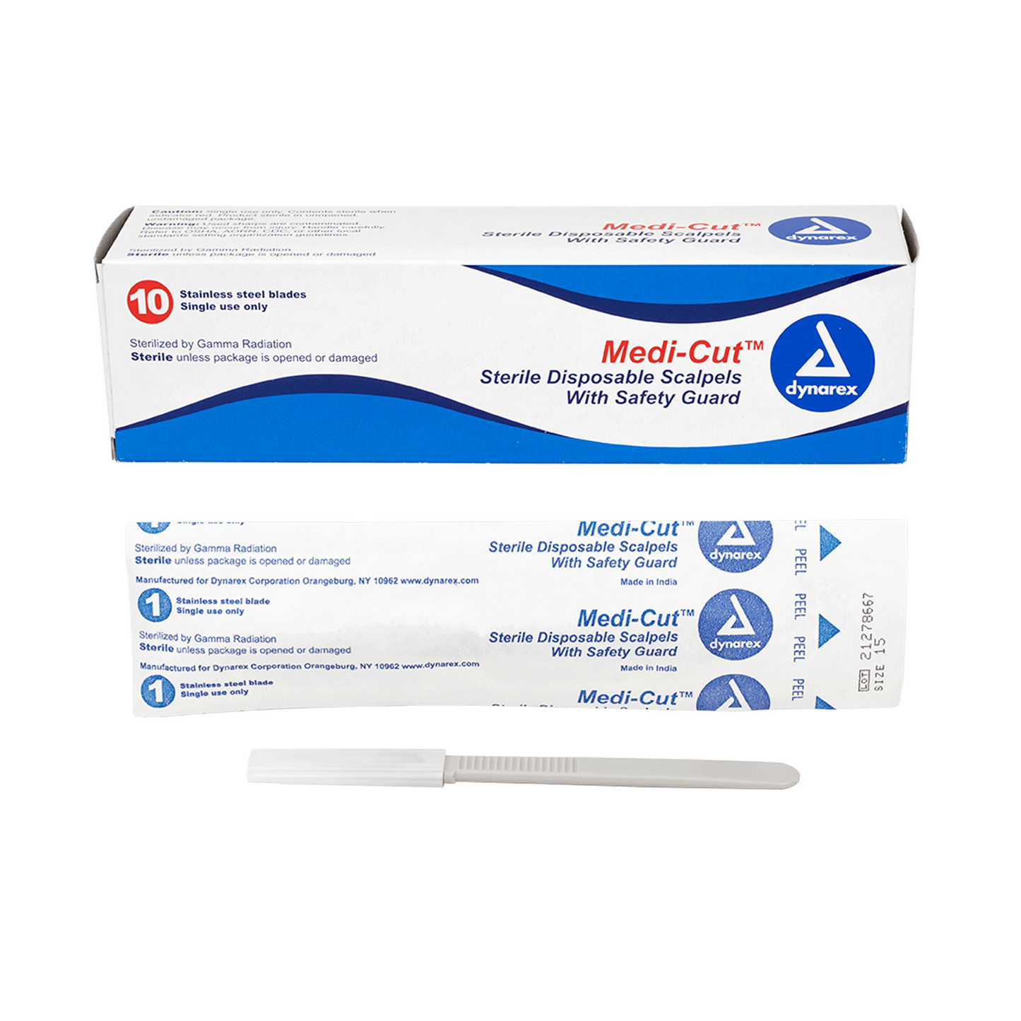 Medi-Cut Disposable Sterile Scalpels #15 10/bx medical supply