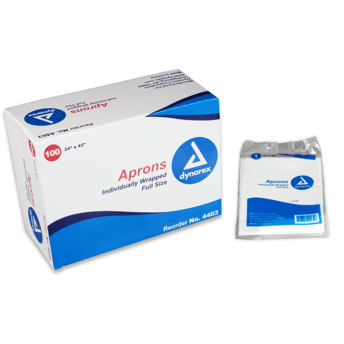 Dynarex Polyethelene Aprons 24 x 42 10/100/cs medical supply