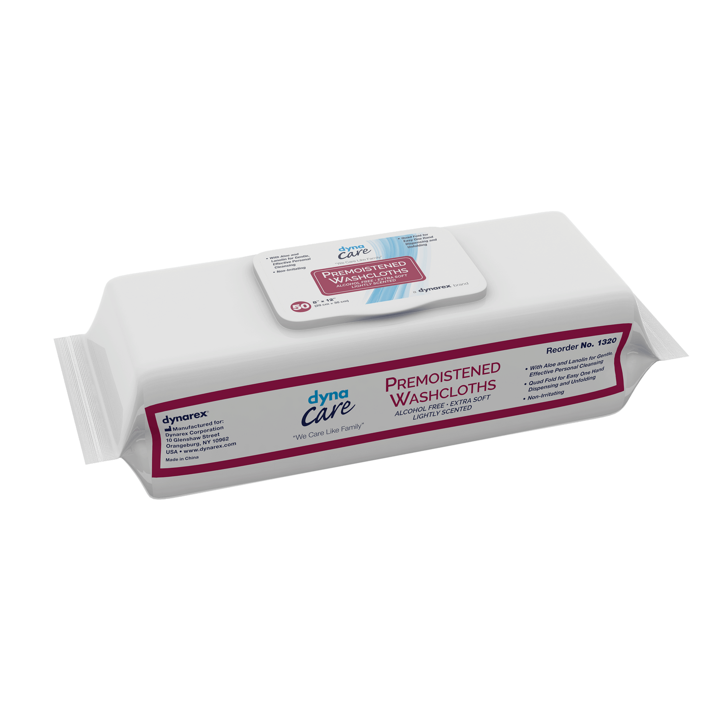 dynaCare Premoistened Adult Washcloths 8in x 12in Soft Pack Refill medical supply