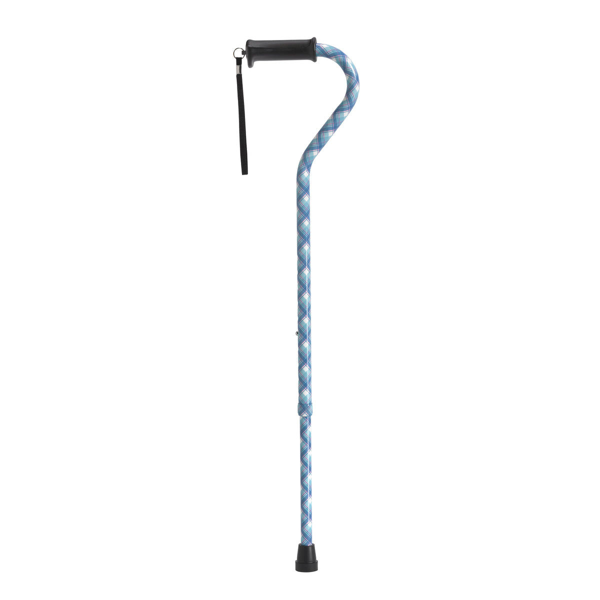 Drive Medical Adjustable Offset Handle Cane Gel Grip Plaid medical supply