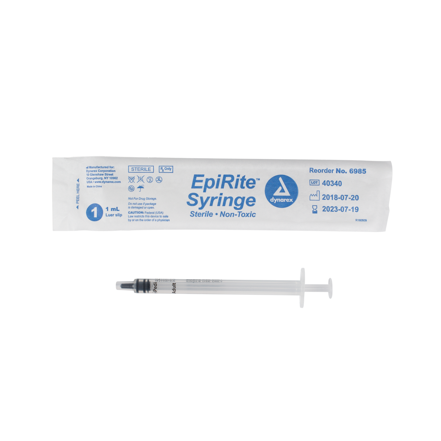 Dynarex EpiRite Luer Slip Syringe 1 cc 10/100/cs medical supply