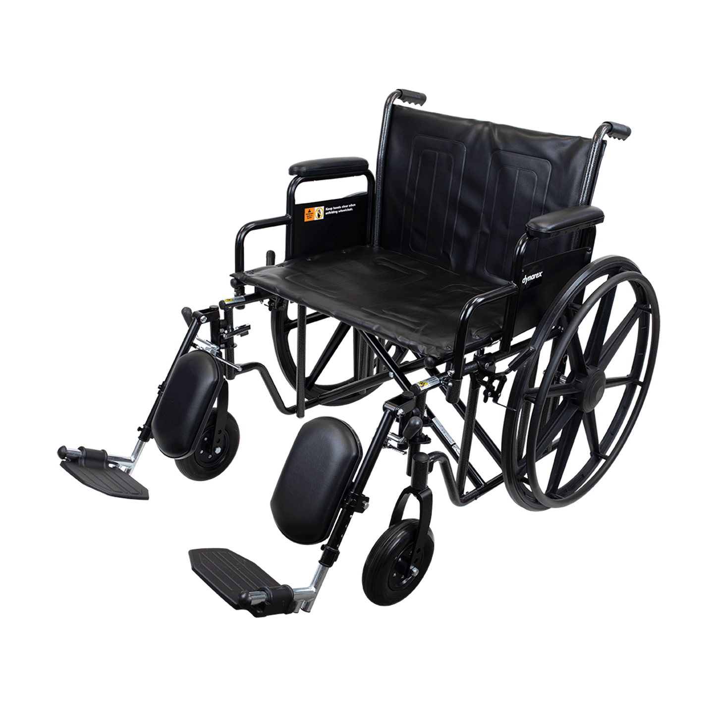 Bari+Max Bariatric Wheelchair 24 x 18 Desk Arm Elevating Leg Rest Silver Vein medical supply