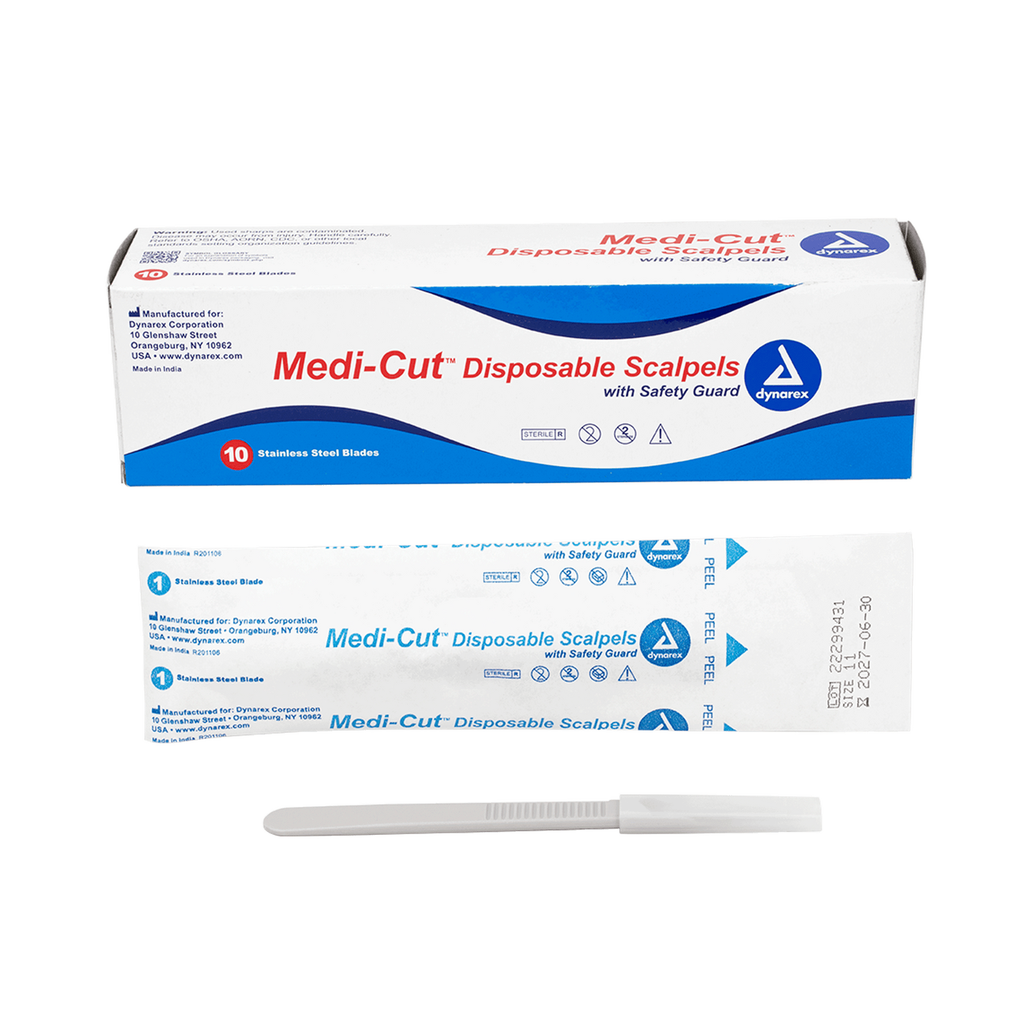Medi-Cut Disposable Sterile Scalpels #11 10/bx medical supply
