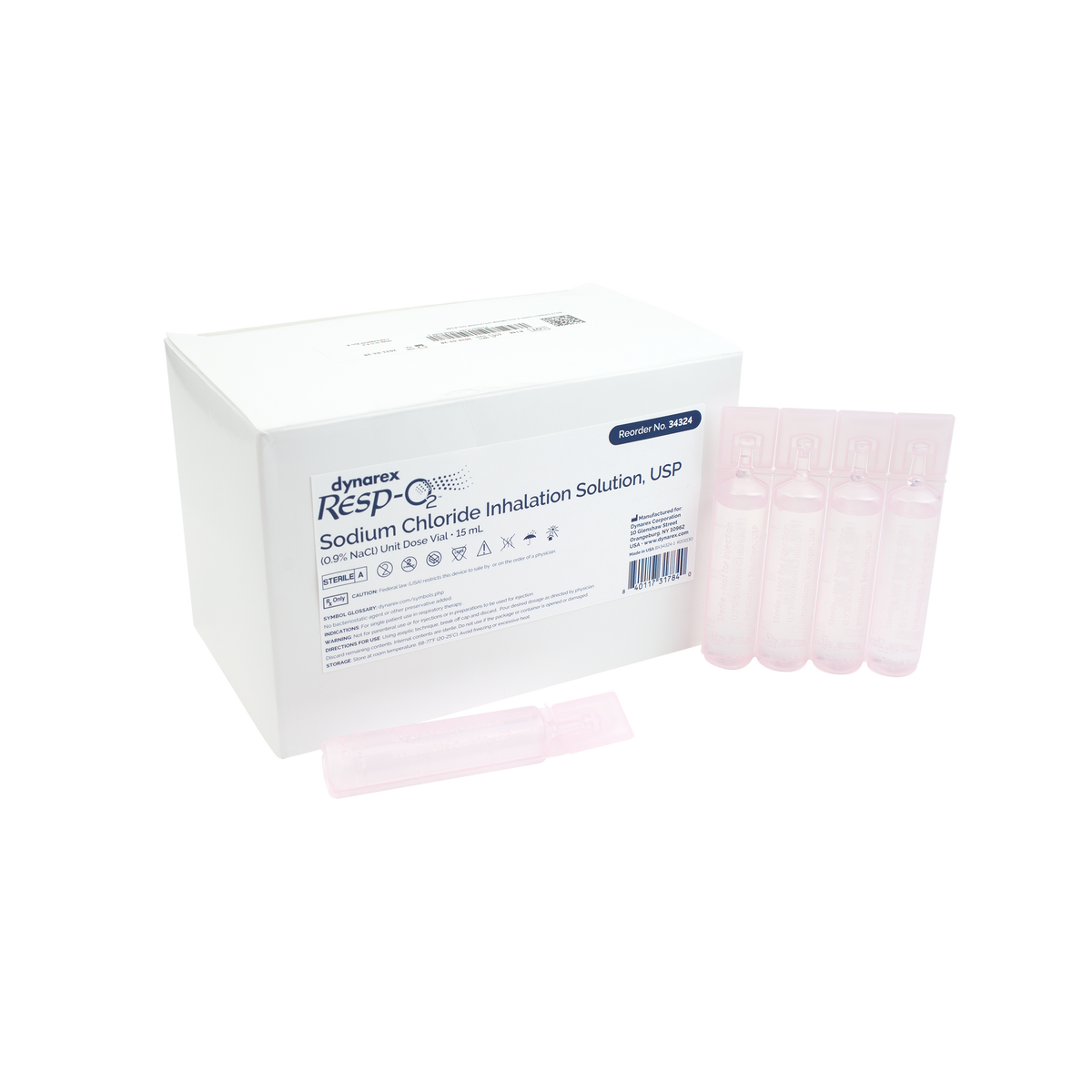 Resp-O2 Sodium Chloride Inhalation Solution 0.9% 15 mL 3/48/cs medical supply