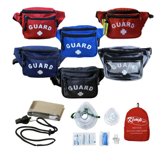 Kemp USA Premium Fanny Pack with Lifeguard Essentials Red medical supply