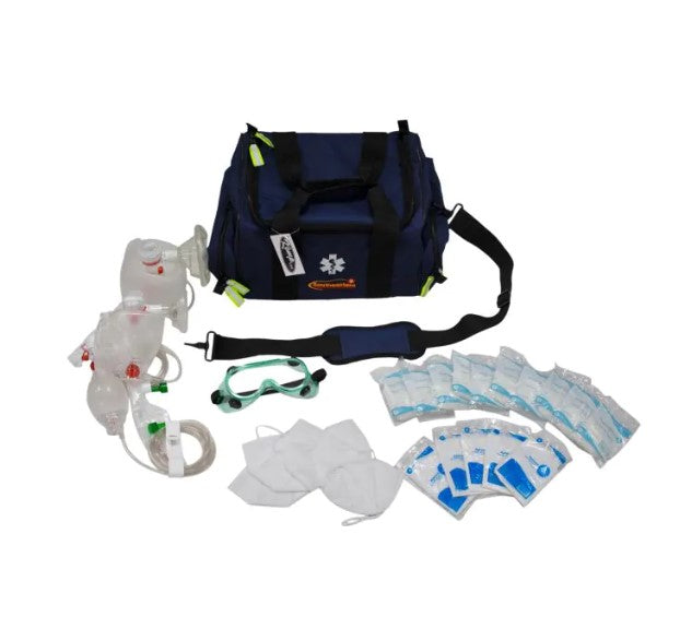 Kemp USA Maxi Trauma Bag with PPE Supply Pack Navy medical supply