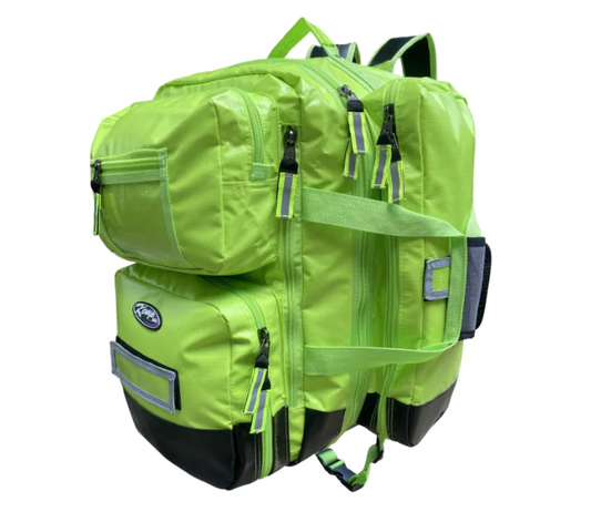 Kemp USA Tarpaulin Fluid Resistant Ultimate EMS Backpack Neon Green medical supply
