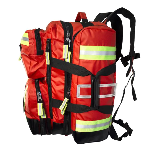 Kemp USA Tarpaulin Fluid Resistant Ultimate EMS Backpack Red medical supply