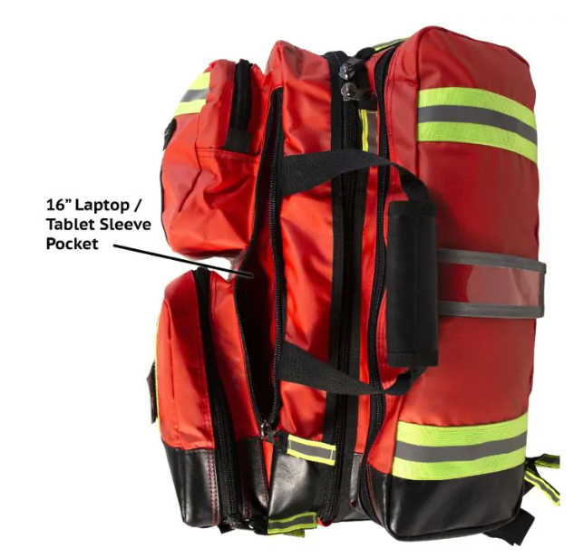 Kemp USA Tarpaulin Fluid Resistant Ultimate EMS Backpack Red medical supply