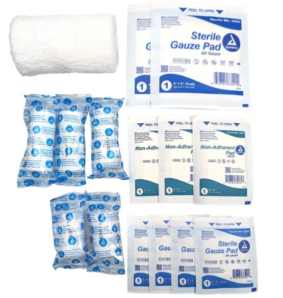 Kemp USA Rip It Kits Gauze Pads & Rolls Assortment Bleed Control Sterile medical supply