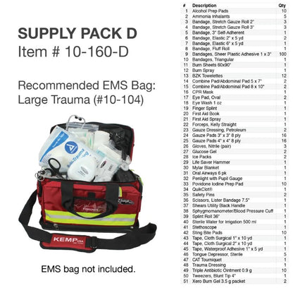 Kemp USA Medical Supply Pack D medical supply