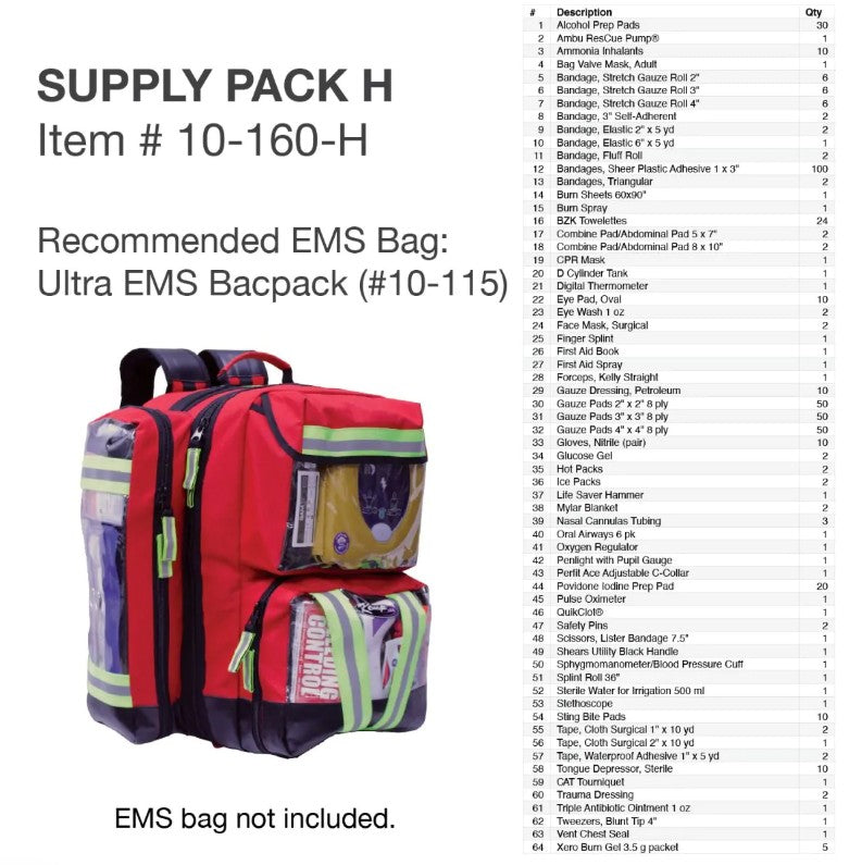 Kemp USA Medical Supply Pack H medical supply