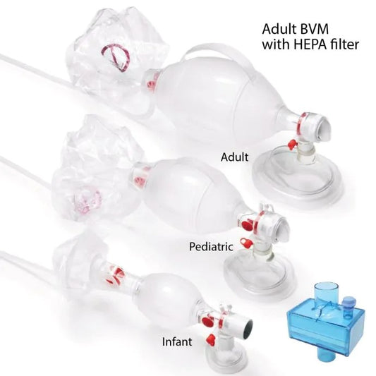 Kemp USA Ambu Adult Bag Valve Mask with HEPA Filter medical supply