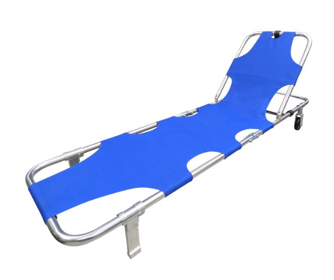 Kemp USA Rolling Stretcher with Wheels Folding Blue Oxford Weave Fabric medical supply