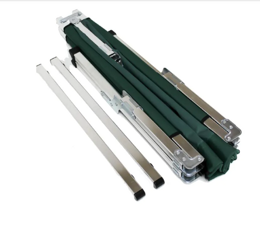 Kemp USA Aluminum Military Camping Portable Folding Cot Stretcher Green medical supply