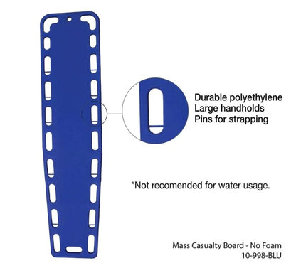 Kemp USA MCI Mass Casualty Disaster Board No Foam Blue medical supply