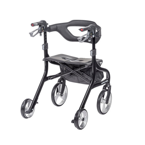 Nitro Sprint Rollator Rolling Walker, Hemi Height (102662BK-H), Black