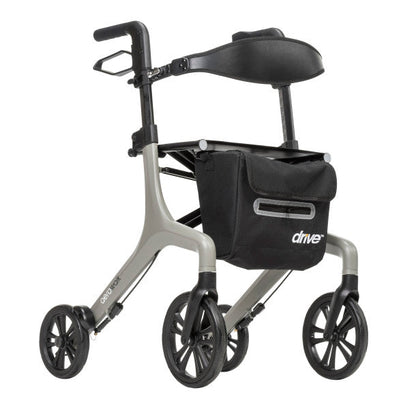 AeroWalk Ultra-Lite Rollator Rolling Walker, Grey