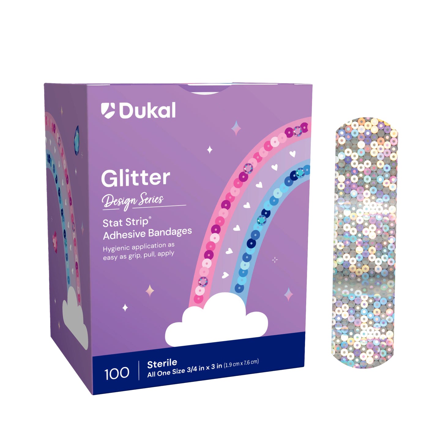 American White Cross Glitter Adhesive Bandages 3/4 x 3 inch Case medical supply