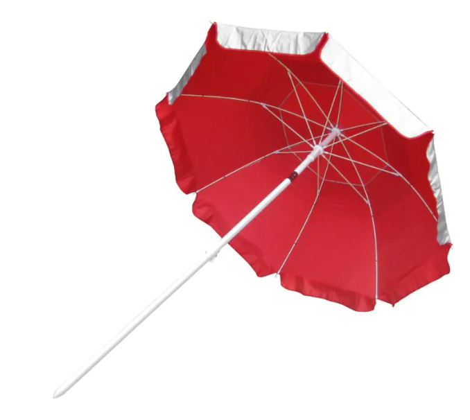Kemp USA Wind Umbrella Life Guard Logo Silver Red 5.5 ft medical supply