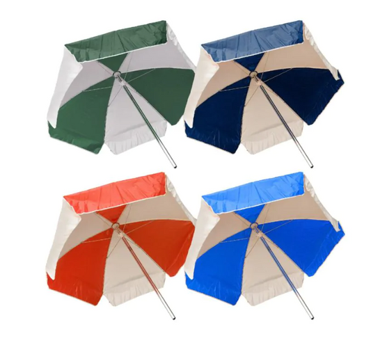 Kemp USA 6' Beach Umbrella Polyester Green and White medical supply