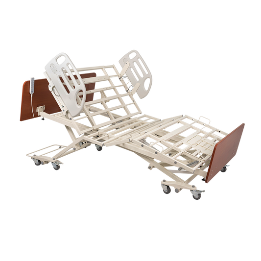 Dynarex Bari+Max DB600, Bariatric HD Long-Term Care Bed, with Composite Swing Rail, 54", White (12014-CHCR), medical supply
