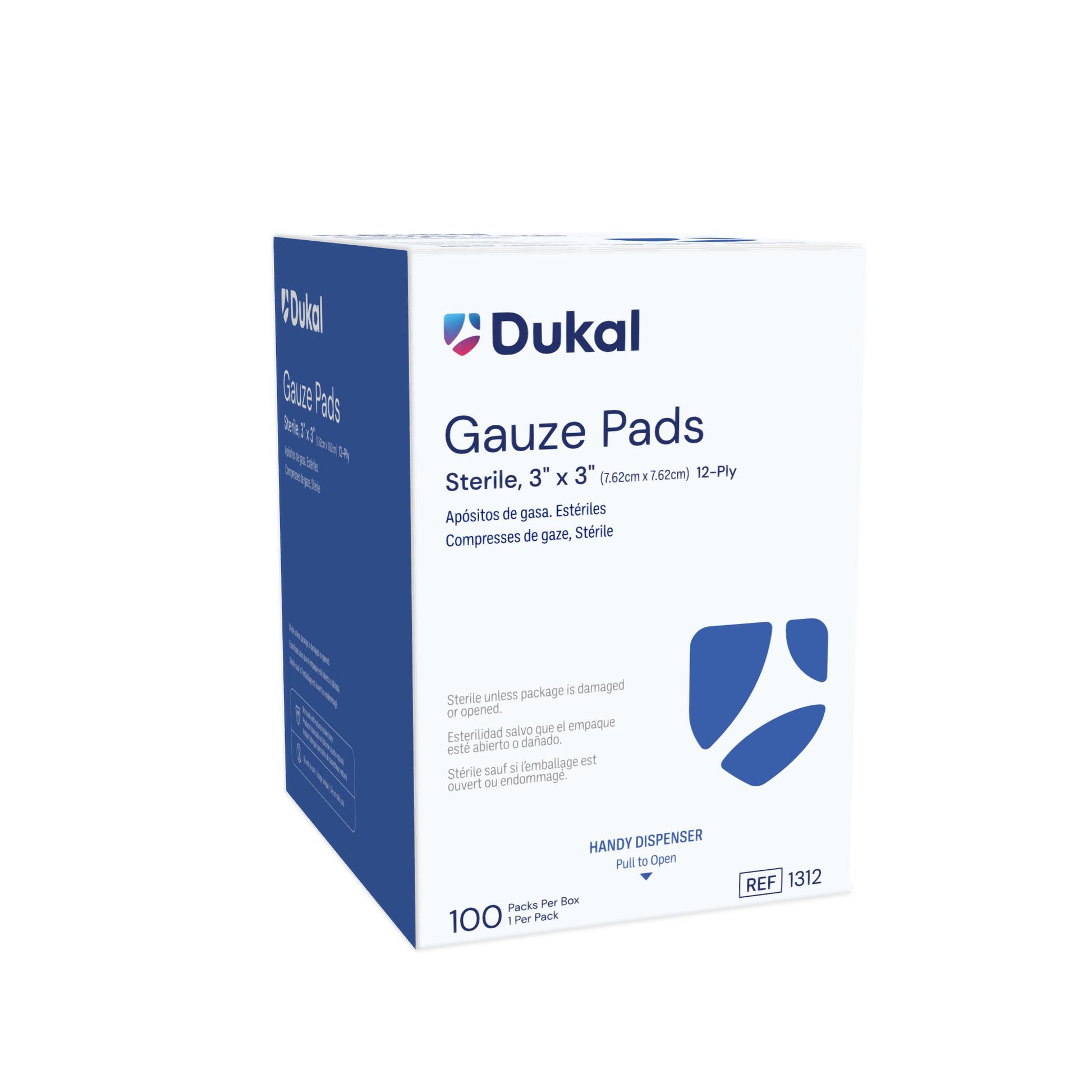 Dukal Gauze Pad 3x3 12-Ply Sterile Box of 100 medical supply