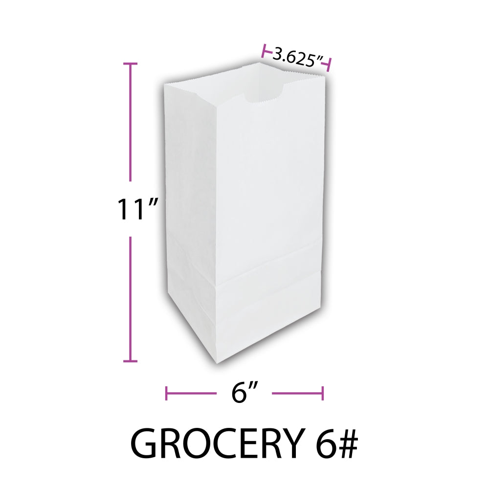 Rx Systems Plain White Flat Bottom Bags 6# medical supply