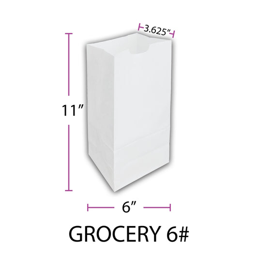 Rx Systems Plain White Flat Bottom Bags 6# medical supply