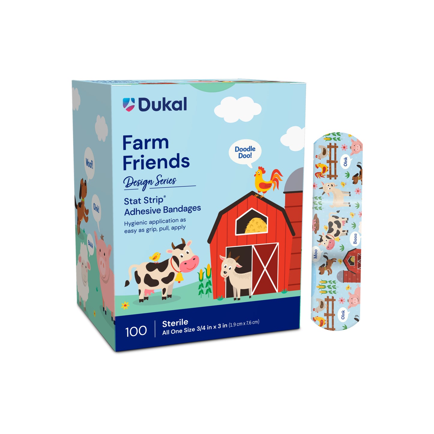 American White Cross Farm Friends Adhesive Bandages 3/4 x 3 inch Case medical supply