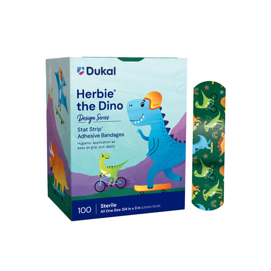 Dukal Herbie the Dino Adhesive Bandages 3/4 x 3 inch Case medical supply