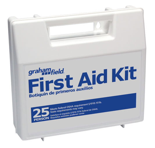 Grafco Stocked First Aid Kit 25 Person Plastic Case medical supply