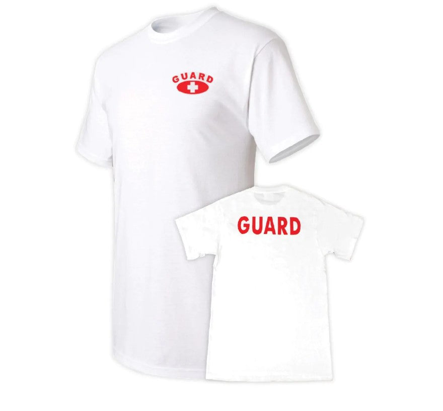 Kemp USA GUARD T-Shirt White 100% Cotton Printed Front and Back Small medical supply