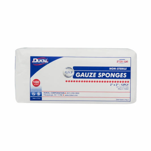 Dukal Non-Sterile Gauze Sponges 2 inch x 2 inch 12-Ply medical supply