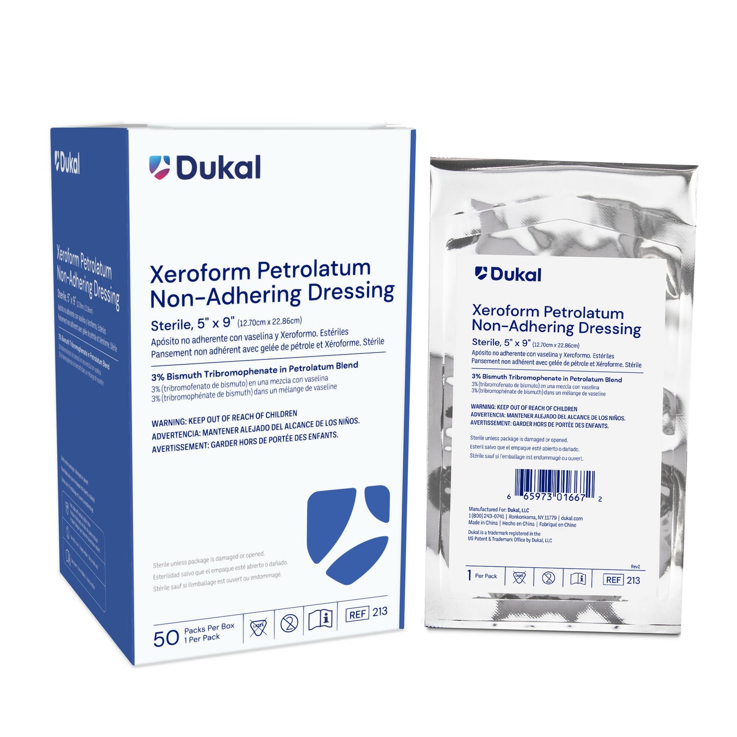 Dukal Sterile Xeroform Petrolatum Dressing 5 x 9 inch medical supply