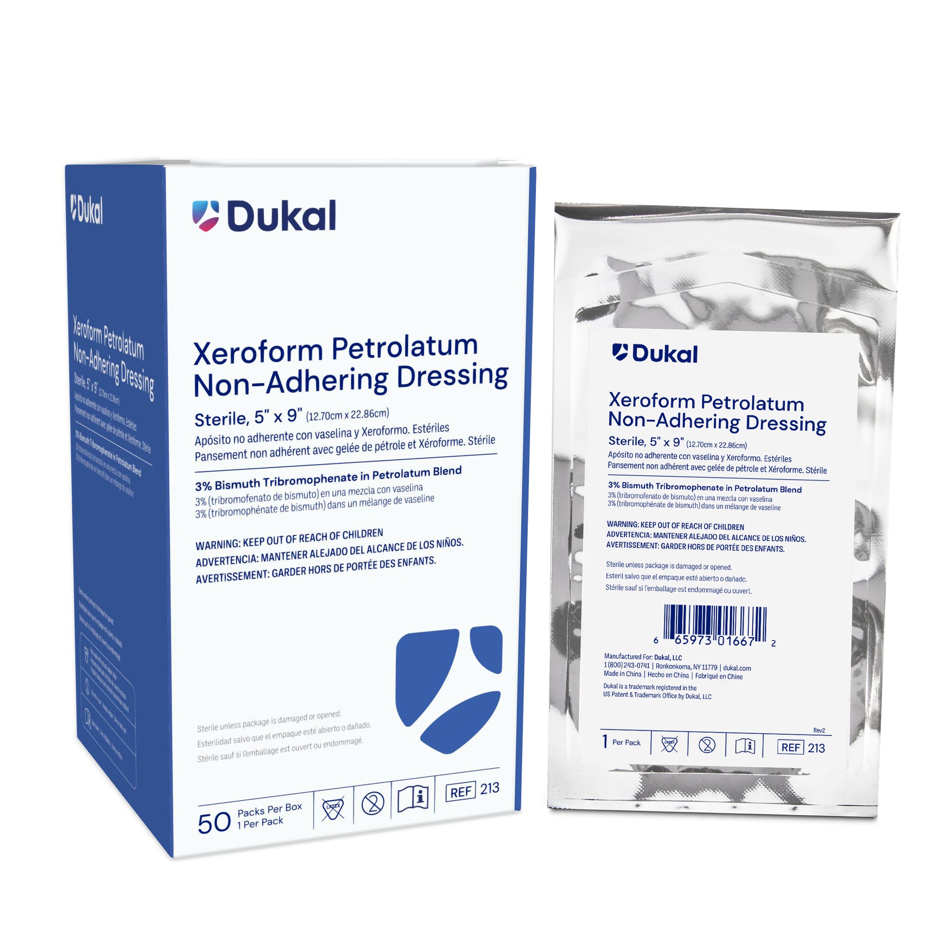 Dukal Sterile Xeroform Petrolatum Dressing 5 x 9 inch medical supply