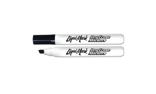 Liqui-Mark Black Dry Erase Markers Low Odor Chisel Tip Case medical supply