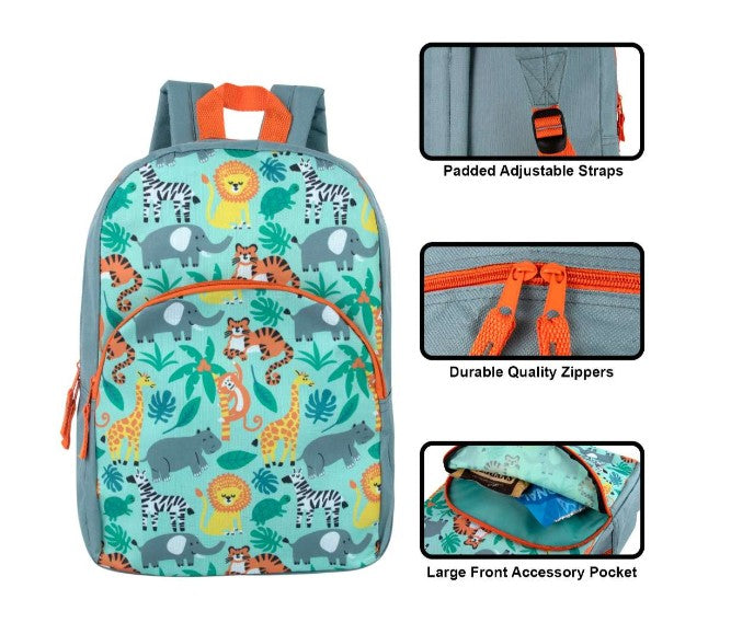 DDays 15" Character Backpacks, Assorted Prints, Case of 24 (2378131) medical supply