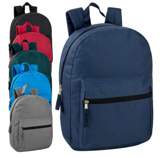BigBox Basic Backpacks, Assorted Colors, 15", Case of 24, $8.50/Each (2385630) medical supply