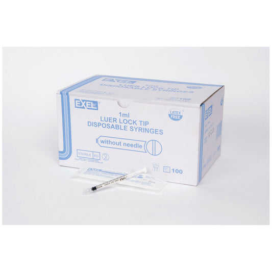 Exel TB 1mL Syringe Only Luer Lock Box of 100 medical supply