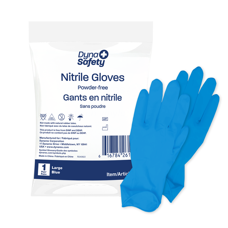 DynaSafety Nitrile Exam Gloves In A Bag Large Blue 500 Bags medical supply