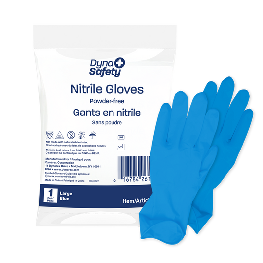 DynaSafety Nitrile Exam Gloves In A Bag Large Blue 500 Bags medical supply