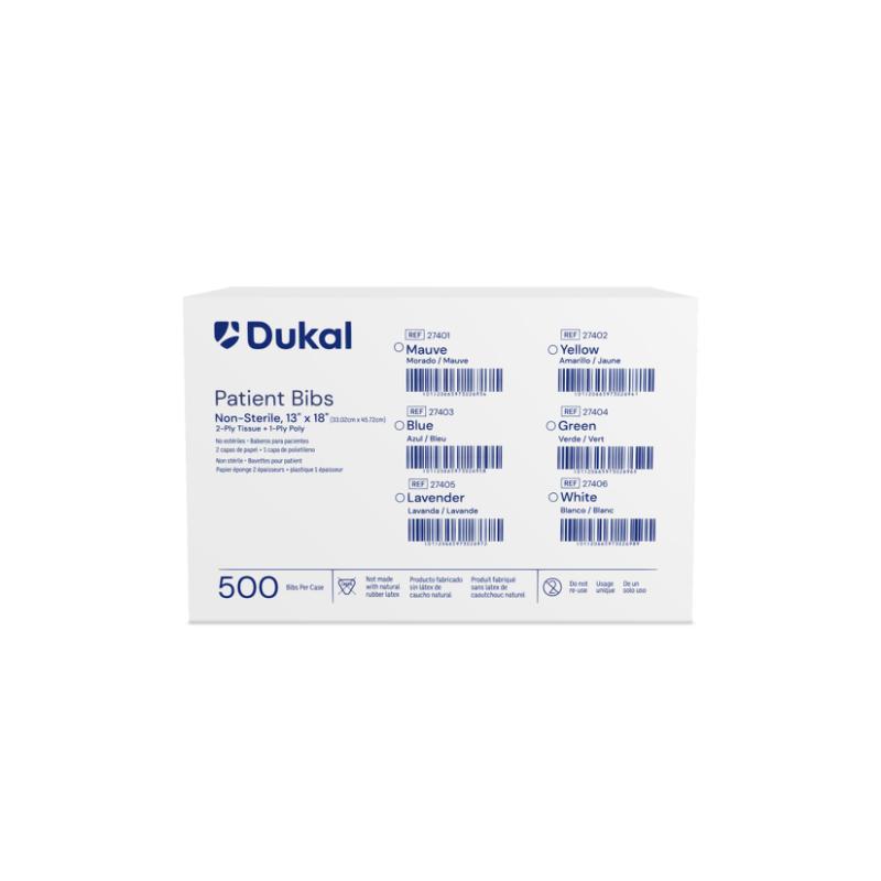 Dukal Patient Bibs 2-Ply 13" x 18" Mauve Case of 500 medical supply