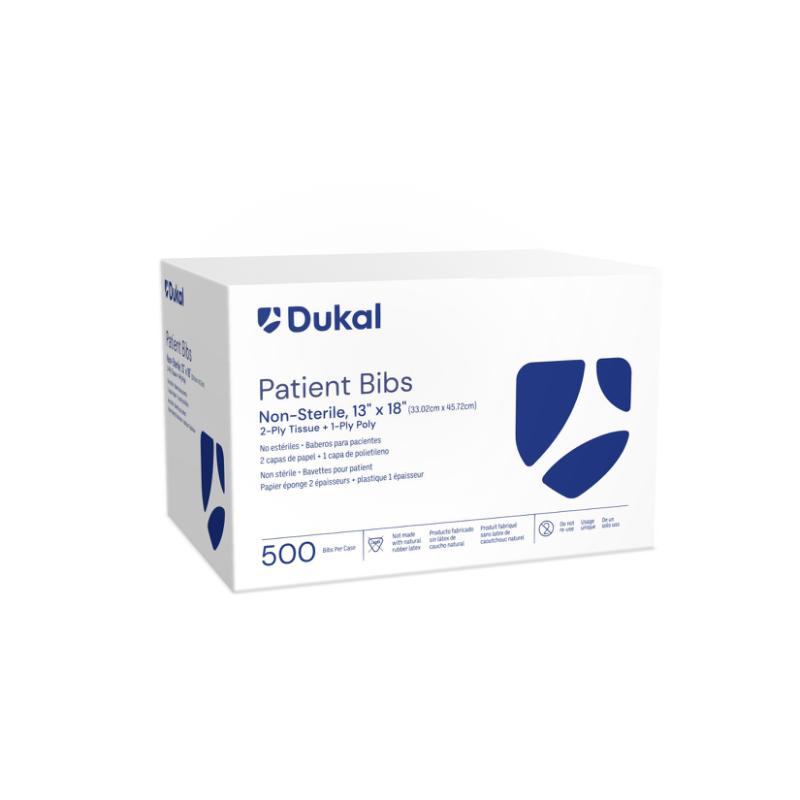 Dukal Patient Bibs 2-Ply 13" x 18" Mauve Case of 500 medical supply