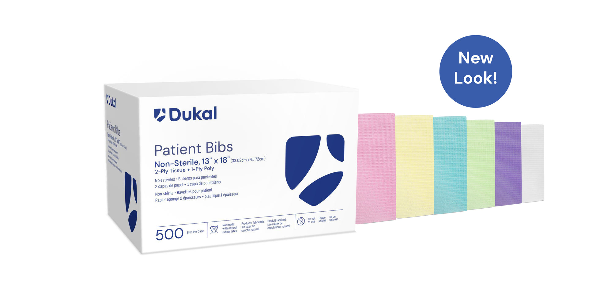 Dukal Patient Bibs 13" x 18" 2-Ply Lavender Case of 500 medical supply