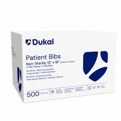 Dukal Patient Bibs 2-Ply 13" x 18" Black Case of 500 medical supply